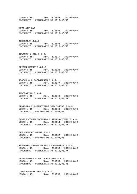 BOLETIN DE MARZO DE 2012 - CÃ¡mara de Comercio de Cartagena