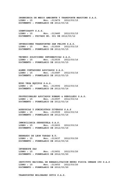 BOLETIN DE MARZO DE 2012 - CÃ¡mara de Comercio de Cartagena