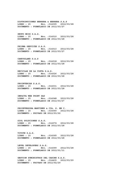 BOLETIN DE MARZO DE 2012 - CÃ¡mara de Comercio de Cartagena