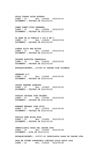 BOLETIN DE MARZO DE 2012 - CÃ¡mara de Comercio de Cartagena