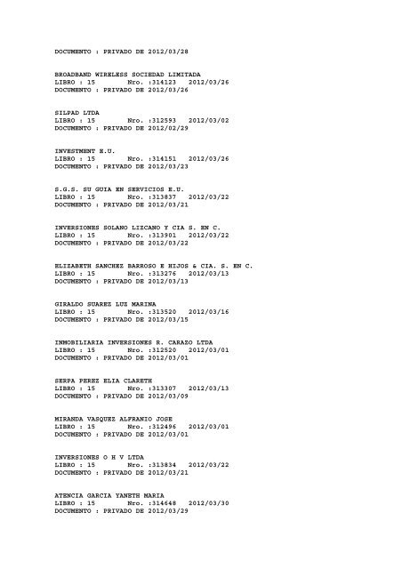 BOLETIN DE MARZO DE 2012 - CÃ¡mara de Comercio de Cartagena