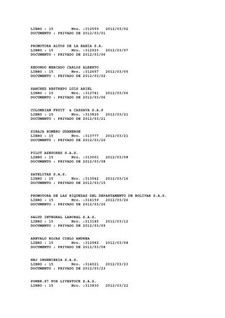 BOLETIN DE MARZO DE 2012 - CÃ¡mara de Comercio de Cartagena