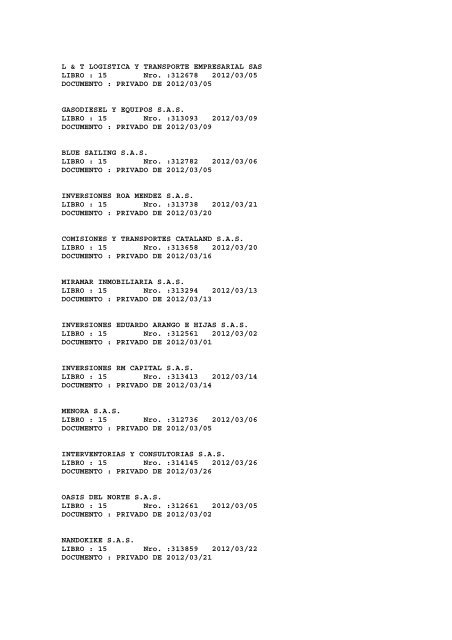 BOLETIN DE MARZO DE 2012 - CÃ¡mara de Comercio de Cartagena