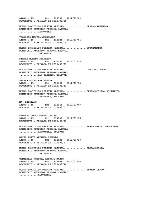 BOLETIN DE MARZO DE 2012 - CÃ¡mara de Comercio de Cartagena