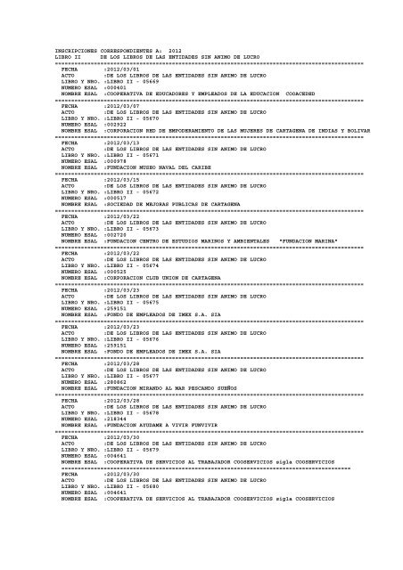 BOLETIN DE MARZO DE 2012 - CÃ¡mara de Comercio de Cartagena