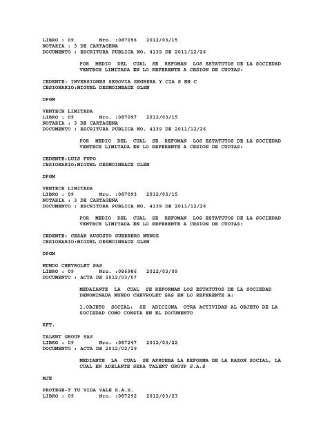 BOLETIN DE MARZO DE 2012 - CÃ¡mara de Comercio de Cartagena