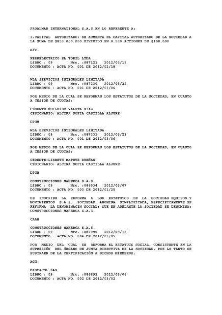 BOLETIN DE MARZO DE 2012 - CÃ¡mara de Comercio de Cartagena