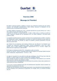 Exercice 2006 Message du PrÃ©sident - Guerbet