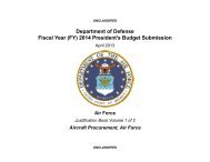 (FY) 2014 President's Budget Submission - Air Force Financial ...