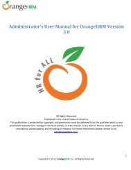 Administrator's User Manual for OrangeHRM Version 3.0