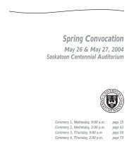 Spring Convocation - Students - University of Saskatchewan