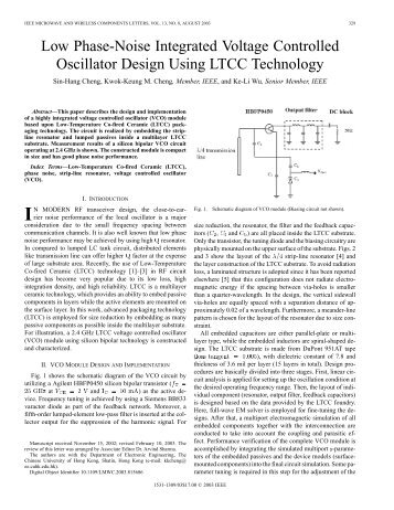 Low phase-noise integrated voltage controlled oscillator design ...