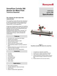 VersaFlow Coriolis 200 Sensor for Mass Flow ... - Industrial Controls