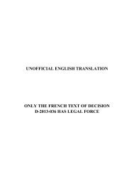 unofficial english translation only the french text of decision d-2013 ...