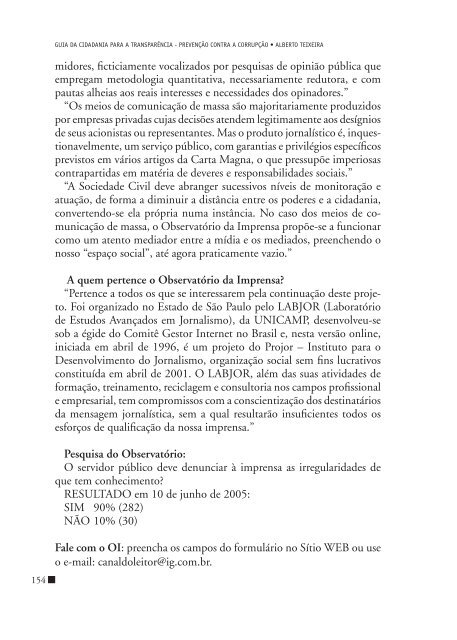 Guia da cidadania para a transparÃªncia: prevenÃ§Ã£o contra - InÃ­cio