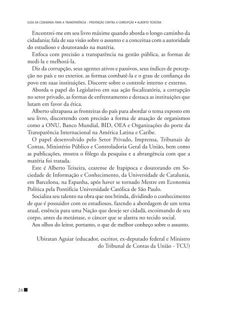 Guia da cidadania para a transparÃªncia: prevenÃ§Ã£o contra - InÃ­cio