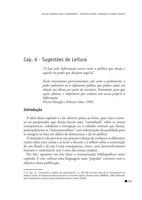 Guia da cidadania para a transparÃªncia: prevenÃ§Ã£o contra - InÃ­cio