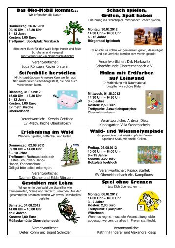 Sommerferienprogramm 2012 - Oberreichenbach