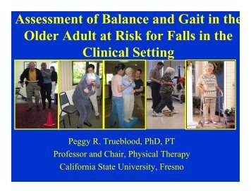 Assessment of Balance and Gait in the Older Adult at ... - UCSF Fresno