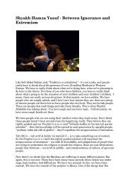 PDF Transcription Shaykh Hamza Yusuf - Radical Middle Way