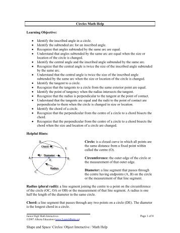 Circles Math Help - LearnAlberta.ca