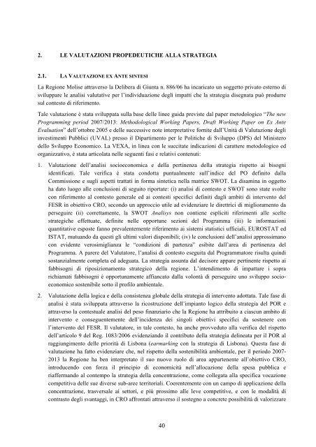 REGIONE MOLISE POR FESR 2007 â 2013 CCI ... - Ufficio Europa