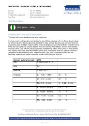 MACSTEEL - SPECIAL STEELS CATALOGUE Cold Work Steels ...