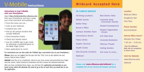 Your One Card Solution - Villanova University