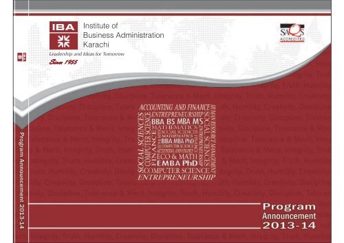 Program Announcement 2013 - 14 - Institute of Business ...
