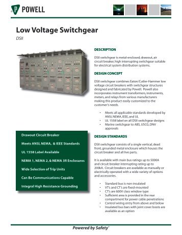 DSII Low Voltage Switchgear - Powell Industries, Inc.