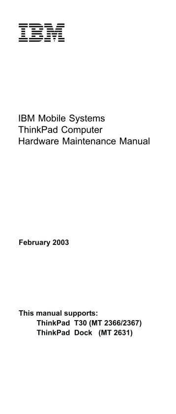 ThinkPad T30 (MT 2366, 2367) - tim.id.au