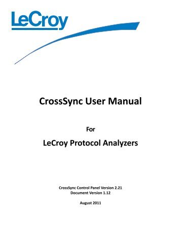 CrossSync User Manual - Teledyne LeCroy