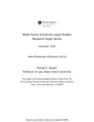 Wake Forest University Legal Studies Research Paper Series