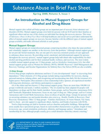 An Introduction to Mutual Support Groups for Alcohol and Drug Abuse