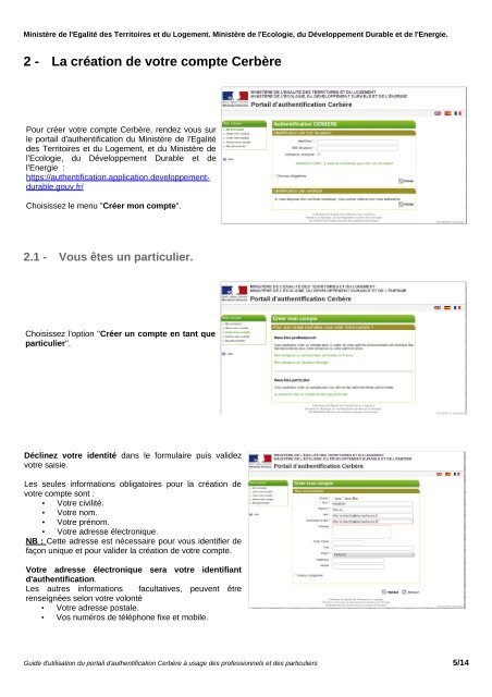 GuideUtilisation-Cerbere-ParticulierPro - Site des professionnels du ...