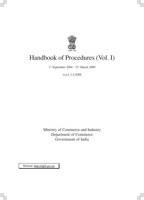 Foreign Trade Procedures 2008-2009 - Directorate General of ...