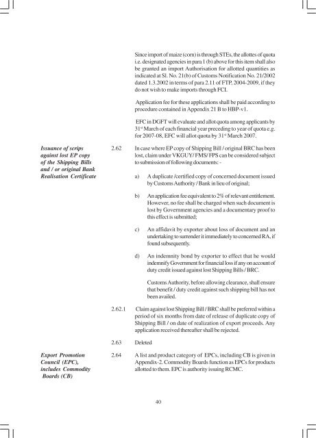 Foreign Trade Procedures 2008-2009 - Directorate General of ...