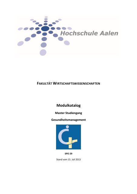 Modulkatalog SPO 29 - Hochschule Aalen