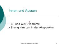 und Wei-Syndrome, Shanghanlun und Akupunktur