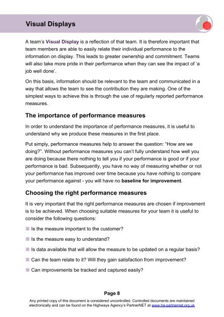 Maintenance - Introduction to Lean Visual ... - Highways Agency