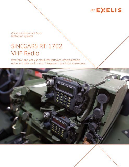 SINCGARS RT-1702 VHF Radio data sheet - ITT Exelis