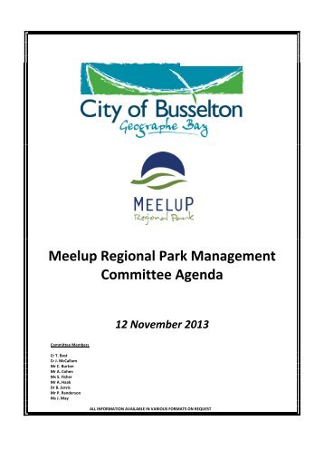 Meelup Regional Park Management Committee ... - City of Busselton