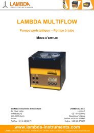 Mode d'emploi - Lambda Laboratory Instruments