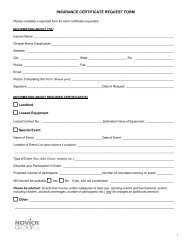 Certificate of Insurance Request - Novick Group, Inc.
