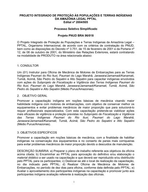 Edital 2004/005 - Funai