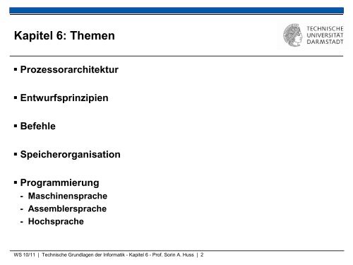 Technische Grundlagen der Informatik â Kapitel 6