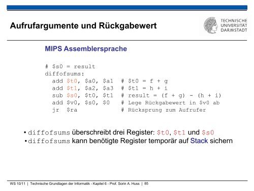 Technische Grundlagen der Informatik â Kapitel 6