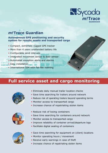 Full service asset and cargo monitoring m!Trace Guardian - Sycada