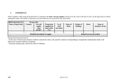 Tender Dossier - Eulex