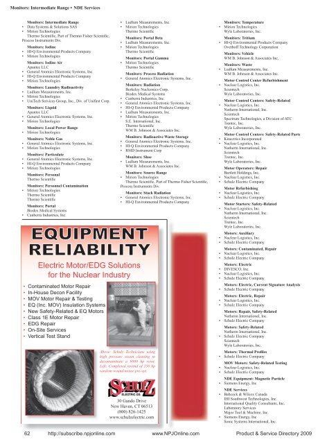 Product & Service Directory 2009 - Nuclear Plant Journal